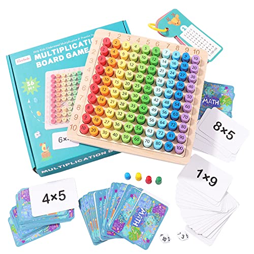Abaco in Legno,Giochi Abaco Montessori,Tavola Delle Moltiplicazioni Montessori,Tabelline per Bambini,Giocattoli Educativi Matematica,Gioco in Legno Cubo,Tavola Pitagorica in Legno 3+ Anni