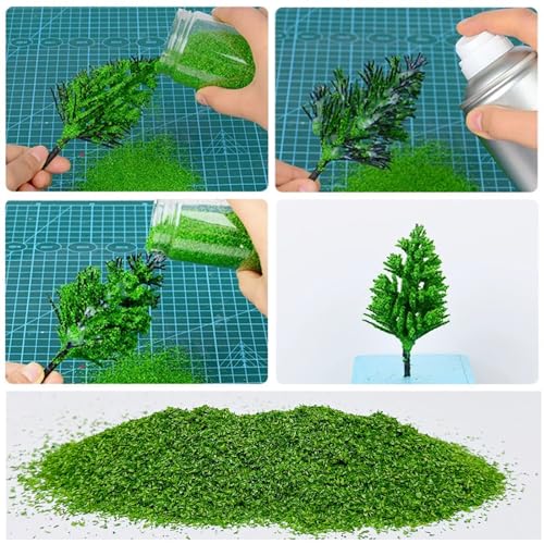 Attuslla Foglie realistiche in miniatura in 4 colori, modello di paesaggio, foglie finte per fai da te ferroviario giardino fatato simulazione vite per giardino fatato diorama scenario layout - immagine 4