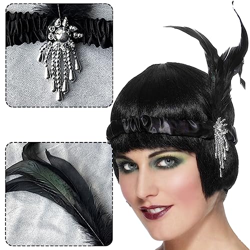 BDSHUNBF Accessori Anni 20, Costumi Charleston 1920 Flapper Fascia Accessori di Set, 20s Gatsby Costume Set, per la Vintage Festa Degli Anni '20 Halloween Ballo - immagine 5