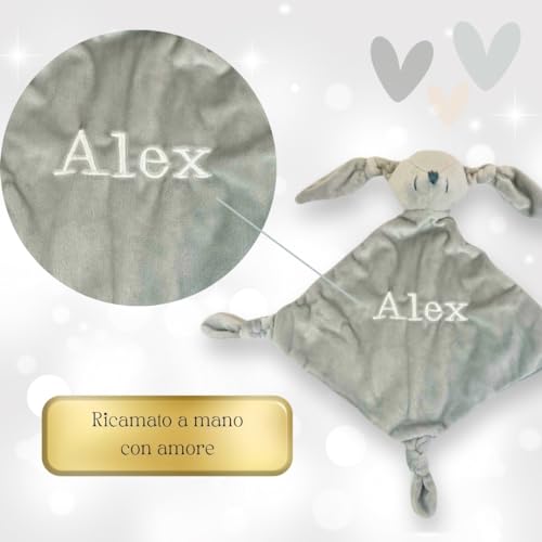 Baby Parigi | Doudou Baby BigBunny - Peluche morbido ricamato a mano in Spagna con scatola vintage salvatodo, ideale regalo neonato - immagine 3
