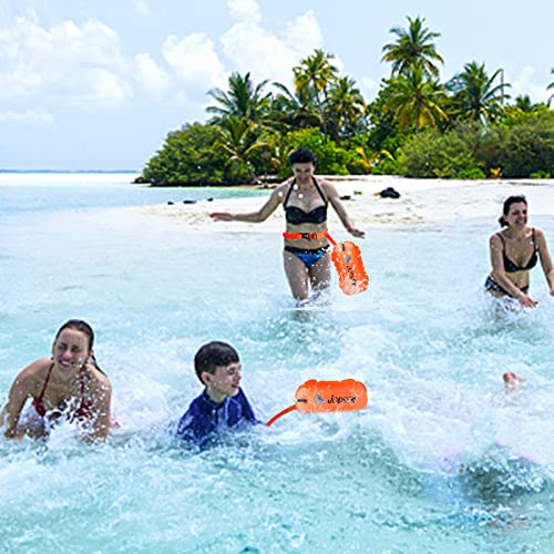 Boa di Nuotata,Galleggiante Da Nuoto All'aperto,Boa Gonfiabile Borsa Asciutta Traino,Per Triathlon Snorkeling, Nuoto In Acque Libere Accessori L'allenamento Corsa,Bolla Altamente Visibile - immagine 7