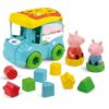 Clementoni Baby Modellino con autobus Peppa Pig - Gioco con forme e fori per promuovere le capacità motorie e coordinazione per bambini dai 9 mesi in su, 17886