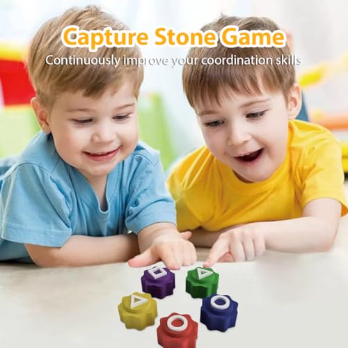 DNMH Gonggi Korean Game, mini gioco perfetto per bambini e adulti, tradizionale gioco a mano con pietre colorate, ideale per ore di divertimento e allenamento di coordinazione (A) - immagine 5