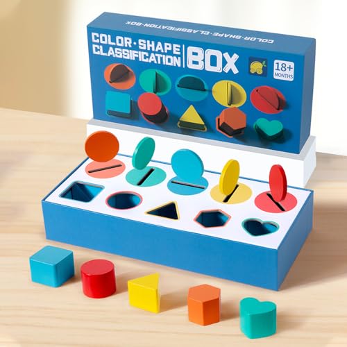 Giochi per Distinguere i Colori e Forme, Giocattoli Impilabili und Ordinamento, Giochi in Legno per Bambini, Giochi Montessori Giochi Infilare Regalo per Bambini 3 4 5 Anni - immagine 6