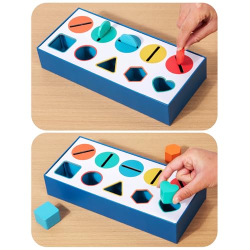 Giochi per Distinguere i Colori e Forme, Giocattoli Impilabili und Ordinamento, Giochi in Legno per Bambini, Giochi Montessori Giochi Infilare Regalo per Bambini 3 4 5 Anni - immagine 7