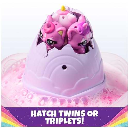 Hatchimals Alive, giocattolo Rainbow Splash Fizzy Color Surprise, scopri due o tre gemelli nelle uova con colore a sorpresa (il modello può variare), giocattoli per bambini e bambine - immagine 6