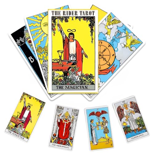 IKOPFLN 78 Carte Tarocchi Vintage Tarocchi Carte, Fate Divination Fortune Partito Familiare Partito da Tavolo-The Rider（Con manuale）
