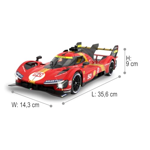 JAMARA Ferrari 499P 1:14 rosso 2,4 GHz porta manuale – licenza ufficiale, interno fedele ai dettagli, verniciatura fedele, parabrezza trasparente, luce LED, auto RC - immagine 4