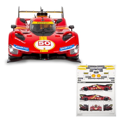 JAMARA Ferrari 499P 1:14 rosso 2,4 GHz porta manuale – licenza ufficiale, interno fedele ai dettagli, verniciatura fedele, parabrezza trasparente, luce LED, auto RC - immagine 6
