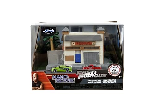 Jada Toys – Fast & Furious Nanoscene: Toretto's Market & Cafe with 2 Nano Vehicles – Replica di film altamente dettagliata, scena da collezione per età 8+ - immagine 3
