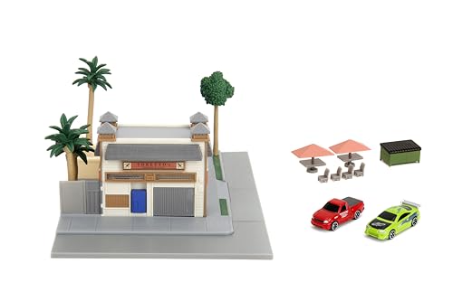 Jada Toys – Fast & Furious Nanoscene: Toretto's Market & Cafe with 2 Nano Vehicles – Replica di film altamente dettagliata, scena da collezione per età 8+ - immagine 6