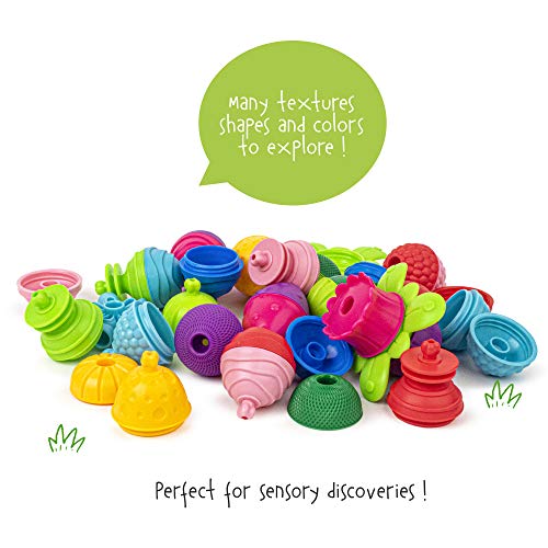 Lalaboom - Preschool Educational Beads - Montessori Shapes and Colors Construction Game and Learning Toy for Babies and Children from 10 Months to 4 Years Old - BL460, 48 Pieces in a Zipper Bag - immagine 4
