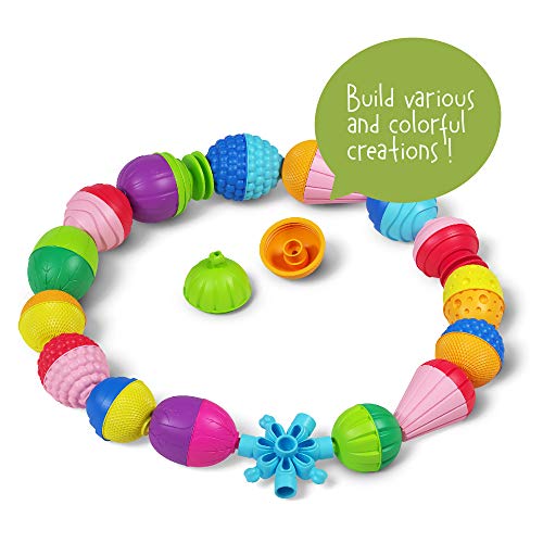 Lalaboom - Preschool Educational Beads - Montessori Shapes and Colors Construction Game and Learning Toy for Babies and Children from 10 Months to 4 Years Old - BL460, 48 Pieces in a Zipper Bag - immagine 16