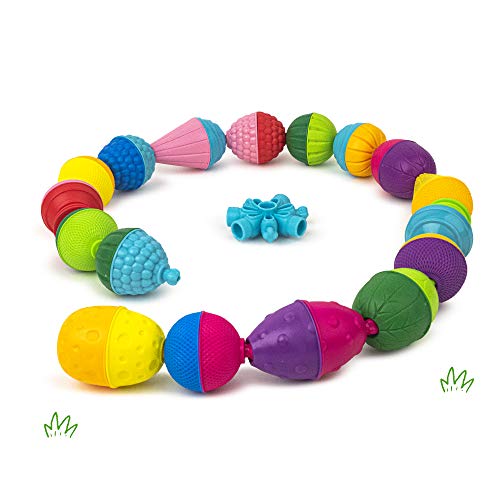 Lalaboom - Preschool Educational Beads - Montessori Shapes and Colors Construction Game and Learning Toy for Babies and Children from 10 Months to 4 Years Old - BL460, 48 Pieces in a Zipper Bag - immagine 9