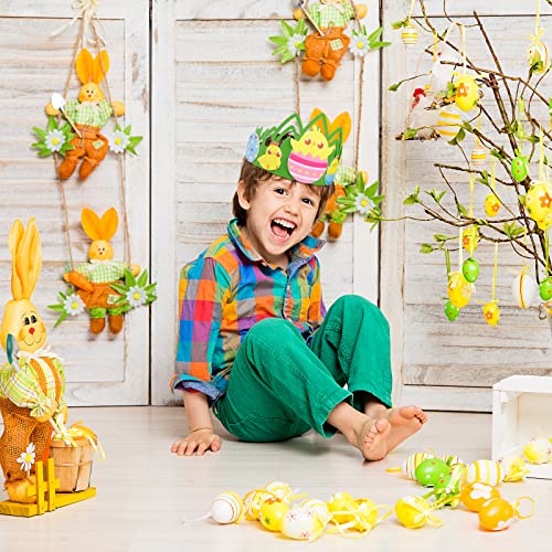 Landifor 4pcs Corone di Pasqua Corona Coniglio Bambini Pasquali Corona in Feltro Lavoretti Creativi per Bambini DIY Corona-per Pasqua Travestimento Imitazione Cosplay Festa Regalo - immagine 3