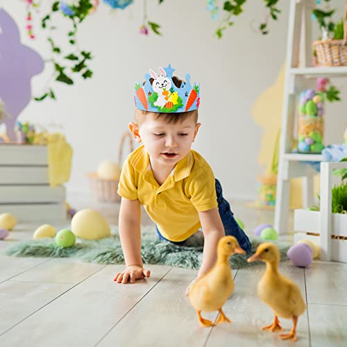 Landifor 4pcs Corone di Pasqua Corona Coniglio Bambini Pasquali Corona in Feltro Lavoretti Creativi per Bambini DIY Corona-per Pasqua Travestimento Imitazione Cosplay Festa Regalo - immagine 5