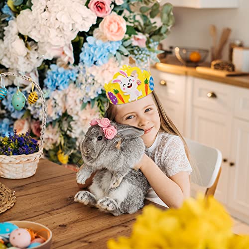Landifor 4pcs Corone di Pasqua Corona Coniglio Bambini Pasquali Corona in Feltro Lavoretti Creativi per Bambini DIY Corona-per Pasqua Travestimento Imitazione Cosplay Festa Regalo - immagine 7