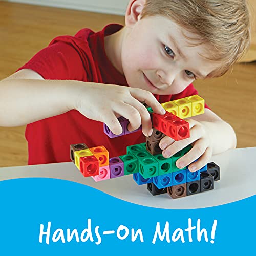 Learning Resources Big Builders MathLink Cubes - Set di Costruzione Educativo, 200 Pezzi, Colori e Forme Varie, Sviluppo Abilità Matematiche e Motorie per Bambini di 5+ Anni - immagine 4