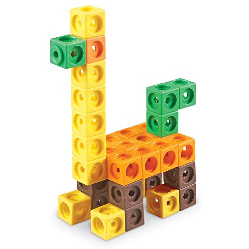 Learning Resources Big Builders MathLink Cubes - Set di Costruzione Educativo, 200 Pezzi, Colori e Forme Varie, Sviluppo Abilità Matematiche e Motorie per Bambini di 5+ Anni - immagine 5