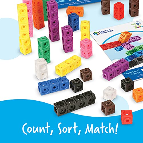 Learning Resources Big Builders MathLink Cubes - Set di Costruzione Educativo, 200 Pezzi, Colori e Forme Varie, Sviluppo Abilità Matematiche e Motorie per Bambini di 5+ Anni - immagine 6