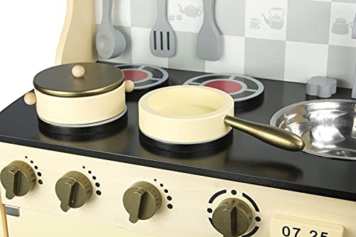 Leomark Cuisine Vintage in legno, giocattolo per bambini, gioco d'imitazione, educazione tavola divertimento, accessori da cucina, dimensioni: 59cm x 30cm x 75 cm (LxPxA) - immagine 5