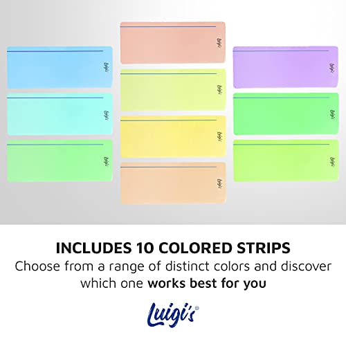 Luigi's 10 strisce di lettura per dislessia con sovrapposizioni colorate di colore. Regole di monitoraggio dell'aiuto alla lettura per dislessico Irlens, ADHD e stress visivo. - immagine 4
