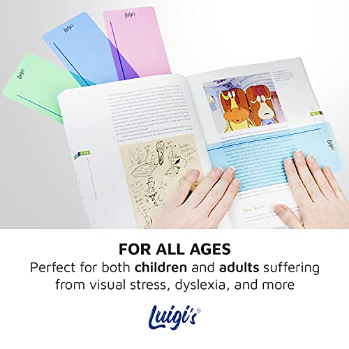 Luigi's 10 strisce di lettura per dislessia con sovrapposizioni colorate di colore. Regole di monitoraggio dell'aiuto alla lettura per dislessico Irlens, ADHD e stress visivo. - immagine 6