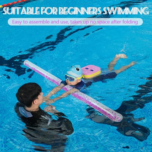 MMDOCO 1 tagliatella gonfiabile per piscina, 1,4 m, con glitter, per bambini e adulti, galleggianti gonfiabili per piscina, per giochi di sport acquatici (viola) - immagine 8