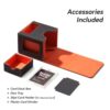 Mage Tech Scatola porta carte per MTG Commander, design brevettato, display Commander, come porta mazzo, adatta a 100 carte a doppia manica, include mattoncini e vassoio per dadi da 35 punti - immagine 13