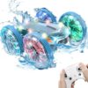OBEST Macchina Telecomandata Anfibio,2.4Ghz Dual Sided 360° Rotante RC Acrobatico Auto,Anfibio Impermeabile 4WD Telecomando Auto con Luci,Regalo di Natale per Ragazzi e Ragazze