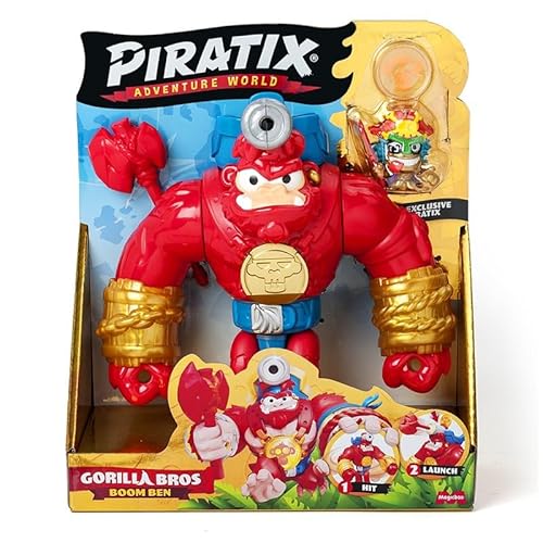 PIRATIX Smash Jack – Gorilla articolato Che colpisce verticalmente e con un trigger. Include 1 Gorilla, 1 Piratix Esclusivo, 1 Tesoro Esclusivo e 1 proiettile