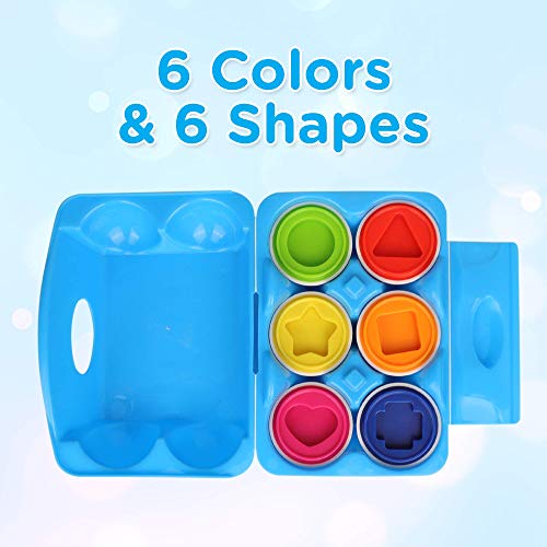 Playkidz Uova per smistare le forme - Giocattolo evolutivo ed educativo - Mezza dozzina (6) pezzi da mescolare e abbinare colore o forma - Consigliato a partire dai 18 mesi - immagine 4