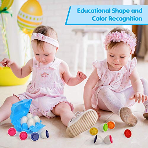 Playkidz Uova per smistare le forme - Giocattolo evolutivo ed educativo - Mezza dozzina (6) pezzi da mescolare e abbinare colore o forma - Consigliato a partire dai 18 mesi - immagine 6