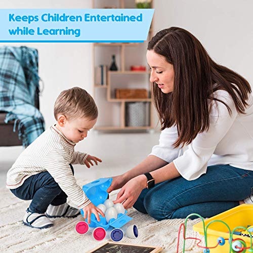Playkidz Uova per smistare le forme - Giocattolo evolutivo ed educativo - Mezza dozzina (6) pezzi da mescolare e abbinare colore o forma - Consigliato a partire dai 18 mesi - immagine 7