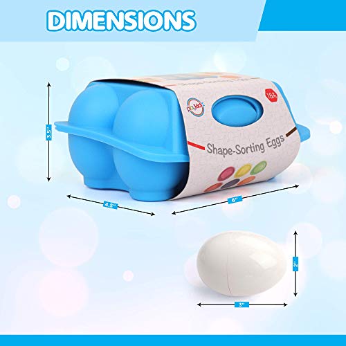 Playkidz Uova per smistare le forme - Giocattolo evolutivo ed educativo - Mezza dozzina (6) pezzi da mescolare e abbinare colore o forma - Consigliato a partire dai 18 mesi - immagine 8