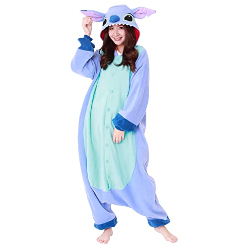 Samourai Market Tuta intera da Stitch Kigurumi | Lilo & Stitch | SAZAC Kigurumi | Halloween e Carnevale | per bambini e adulti, taglia unica (155 – 180+ cm)
