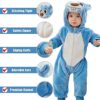 YloveM Unisex Bambino Pagliaccetto Autunno Inverno Incappucciato Pigiama Animale Stile Flanella Cosplay Costume Attrezzatura - immagine 4