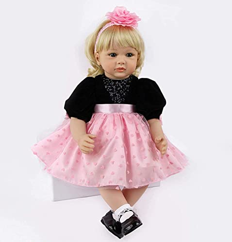 ZIYIUI Bambole Reborn 24 Pollici 60 cm Realistica Morbido Bambole Reborn in Silicone Morbido Bambole Reborn Femmine Giocattolo Regalo Bambole Reborn Toddler Compleanno Regalo Speciale - immagine 4
