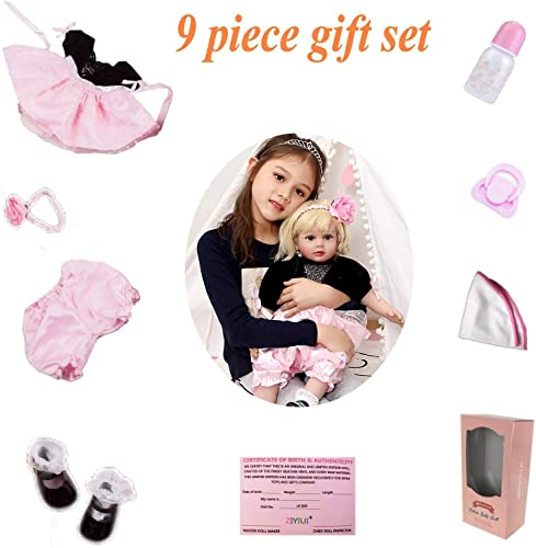 ZIYIUI Bambole Reborn 24 Pollici 60 cm Realistica Morbido Bambole Reborn in Silicone Morbido Bambole Reborn Femmine Giocattolo Regalo Bambole Reborn Toddler Compleanno Regalo Speciale - immagine 8