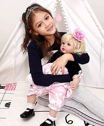 ZIYIUI Bambole Reborn 24 Pollici 60 cm Realistica Morbido Bambole Reborn in Silicone Morbido Bambole Reborn Femmine Giocattolo Regalo Bambole Reborn Toddler Compleanno Regalo Speciale - immagine 9