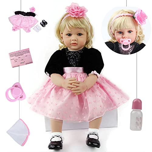 ZIYIUI Bambole Reborn 24 Pollici 60 cm Realistica Morbido Bambole Reborn in Silicone Morbido Bambole Reborn Femmine Giocattolo Regalo Bambole Reborn Toddler Compleanno Regalo Speciale