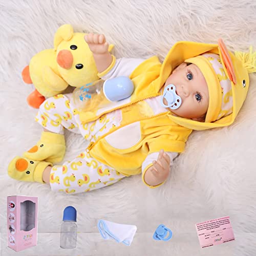 ZIYIUI Bambole Reborn Realistico Vinile Morbido in Silicone Bambole Reborn Maschio Bambole Reborn Toddler Ragazzino Carina Regalo Giocattolo - 55cm 22 pollici - vestiti bambole reborn gratis
