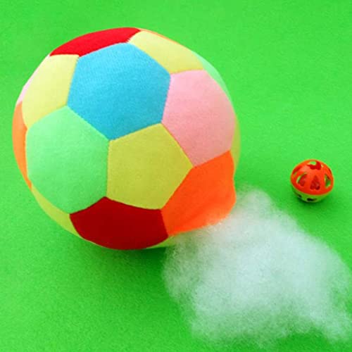 zalati Morbido Pallone da Calcio in Cotone Peluche per Interni ed Esterni per Divertenti Giochi Sportivi - Multicolore, 9,5 cm - immagine 4