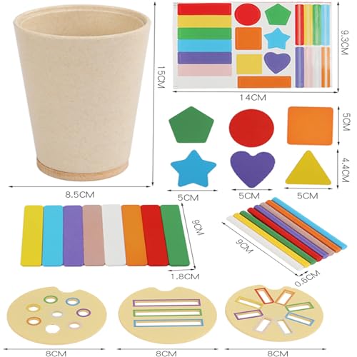 Afufu Legno Colore Forma Ordinamento Giocattoli 12 a 36 Mesi Bambini, Montessori Educativo Apprendimento Gioco Sensoriale, Giochi in Legno Regali per Bambina Bambino - immagine 8