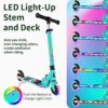 BELEEV V2 Monopattino Bambino 3-12 anni, LED Ruote Illuminate & Stem & Deck, Pieghevole Monopattino 2 Ruote per Bambina Ragazza Ragazzo, 3 Altezza Regolabile, Ponte Antiscivolo, Carico Massimo 50Kg - immagine 4