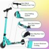BELEEV V2 Monopattino Bambino 3-12 anni, LED Ruote Illuminate & Stem & Deck, Pieghevole Monopattino 2 Ruote per Bambina Ragazza Ragazzo, 3 Altezza Regolabile, Ponte Antiscivolo, Carico Massimo 50Kg - immagine 7