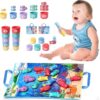 JoyJoyful Giochi Bambini Montessori 1 Anno, Gioco Pesca Morbidi per Bambino 1 Anno, Regali Regalo Bambino 1 Anno, Giochi Educativi 1 Anno, Colorato Gioco Giocattolo Bambini per 6 7 8 9 10 12 Mesi