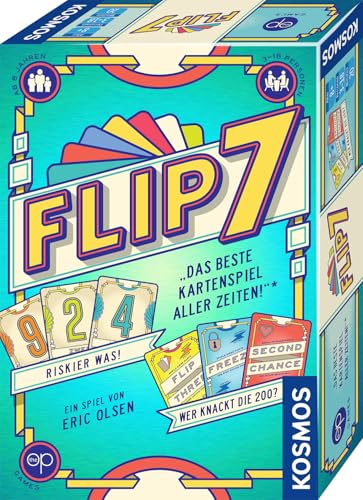 Kosmos 685430 Flip 7, gioco di carte con principio Black Jack veloce e semplice, per 3-18 persone dagli 8 anni, gioco per grandi gruppi, edizione tedesca