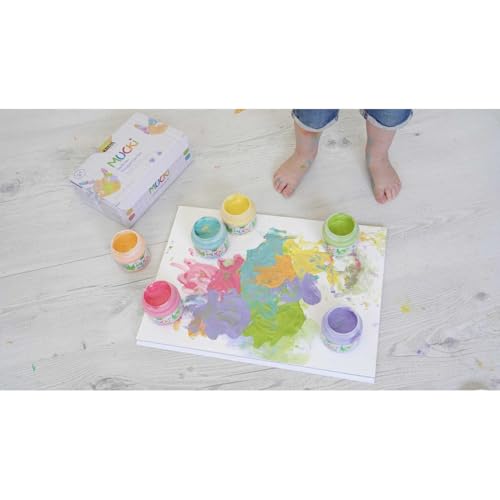 Kreul 2321-Colori Mucki Softie, 6 x 150 ml, Pastello a Base d'Acqua, Colori a Dita per Bambini dai 2 Anni in su, Multicolor - immagine 7
