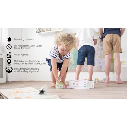 Kreul 2321-Colori Mucki Softie, 6 x 150 ml, Pastello a Base d'Acqua, Colori a Dita per Bambini dai 2 Anni in su, Multicolor - immagine 8